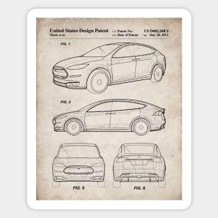 Tesla Model S Patent - Tesla Art - Antique Sticker